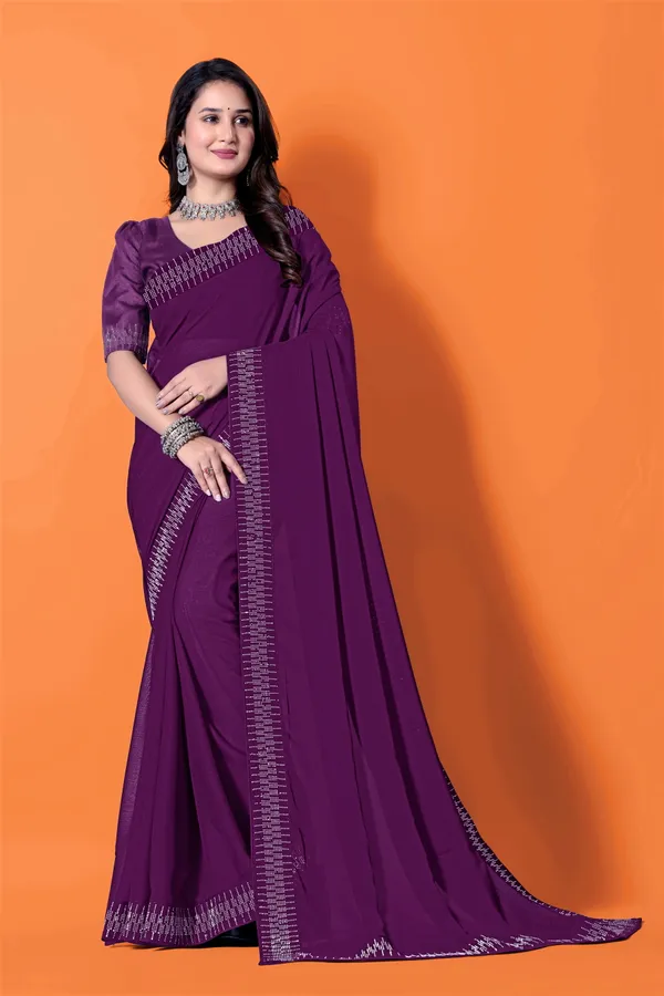 Purple_Georgette_Premium_Embroidered_Saree_With_Matching_Blouse_For_Women