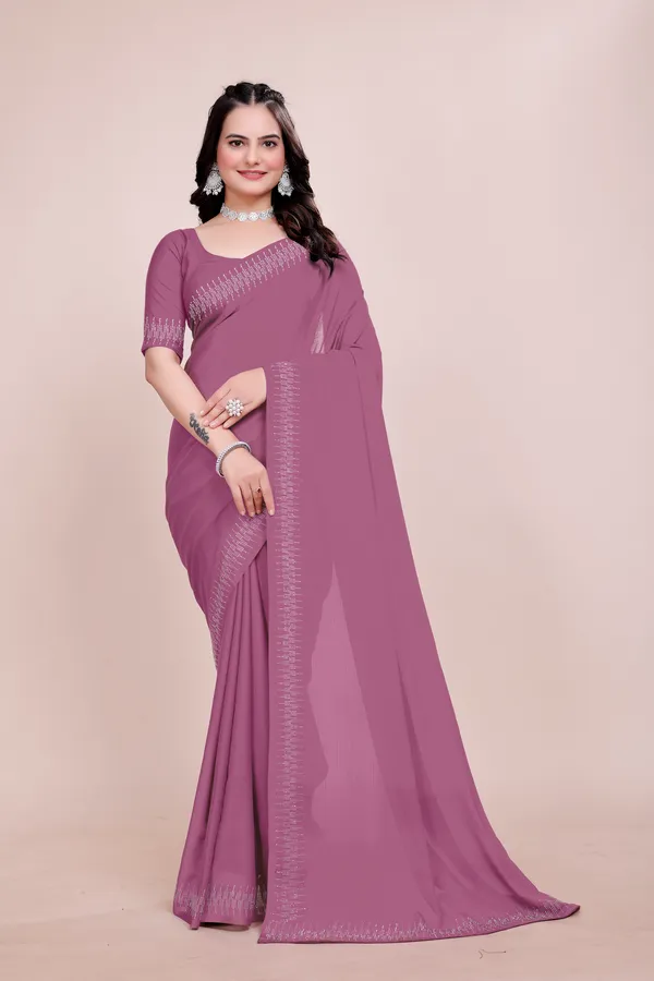 Purple_Georgette_Premium_Embroidered_Saree_With_Matching_Blouse_For_Women