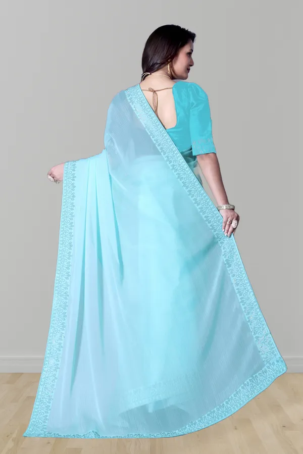 Sky_Blue_Georgette_Premium_Embroidered_Saree_With_Matching_Blouse_For_Women