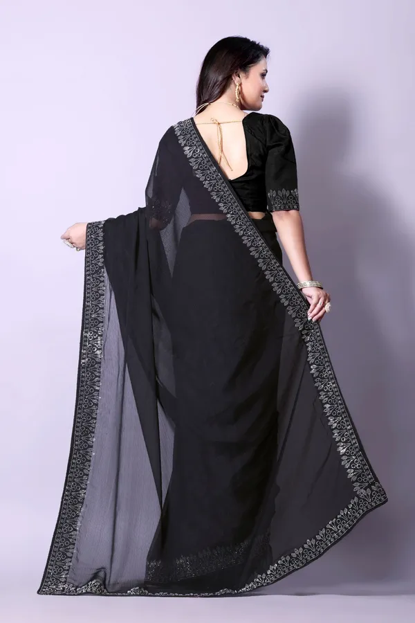 Black_Georgette_Premium_Embroidered_Saree_With_Matching_Blouse_For_Women