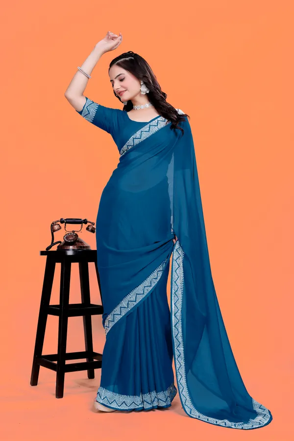 Blue_Georgette_Premium_Embroidered_Saree_With_Matching_Blouse_For_Women