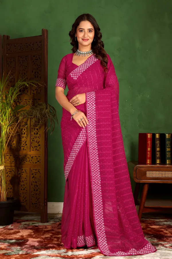 Pink_Georgette_Premium_Embroidered_Saree_With_Matching_Blouse_For_Women