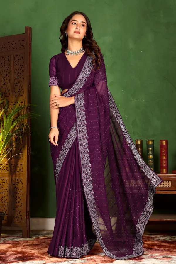 Purple_Georgette_Premium_Embroidered_Saree_With_Matching_Blouse_For_Women