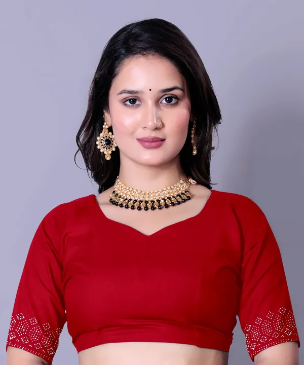 Red_Georgette_Premium_Embroidered_Saree_With_Matching_Blouse_For_Women