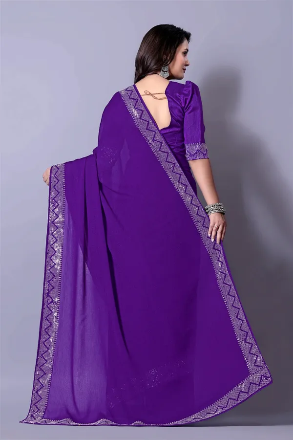 Purple_Georgette_Premium_Embroidered_Saree_With_Matching_Blouse_For_Women