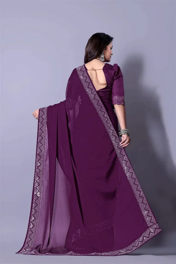 Purple_Georgette_Premium_Embroidered_Saree_With_Matching_Blouse_For_Women