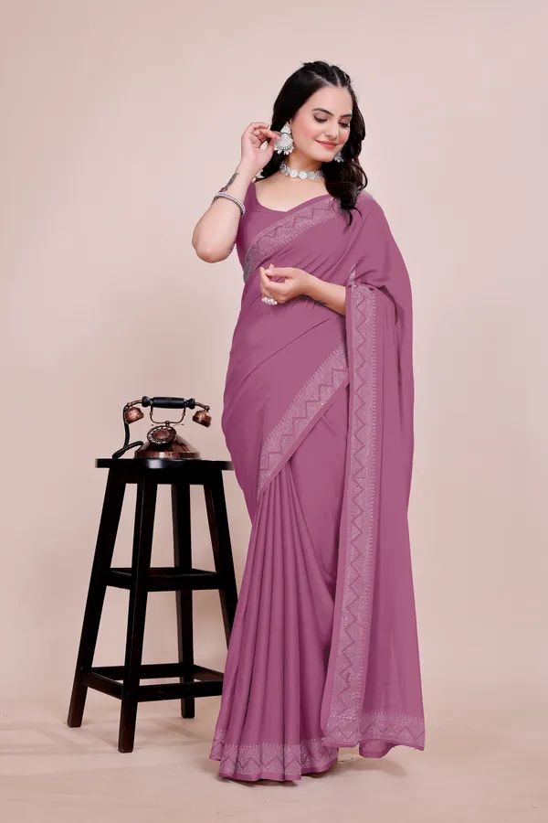 Purple_Georgette_Premium_Embroidered_Saree_With_Matching_Blouse_For_Women