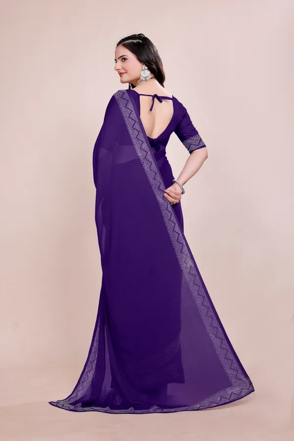 Purple_Georgette_Premium_Embroidered_Saree_With_Matching_Blouse_For_Women