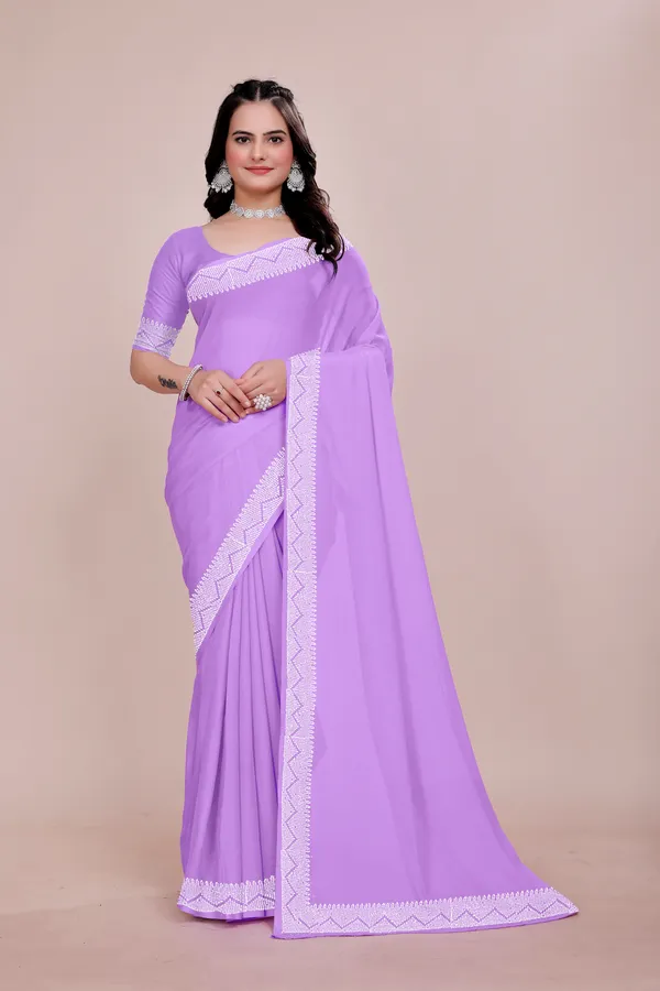 Purple_Georgette_Premium_Embroidered_Saree_With_Matching_Blouse_For_Women