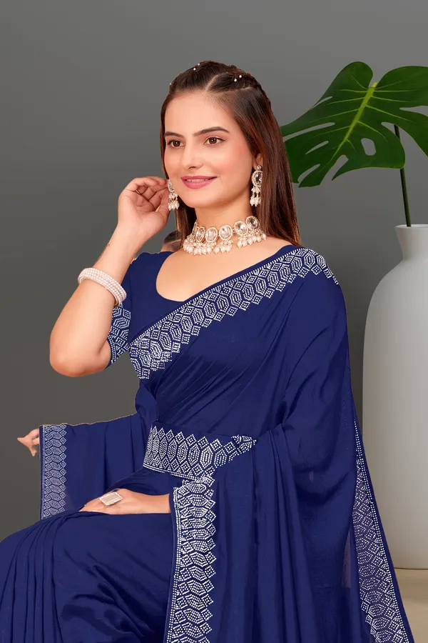 Navy_Blue_Georgette_Premium_Embroidered_Saree_With_Matching_Blouse_For_Women
