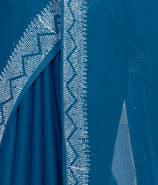 Blue_Elegant__Georgette_Premium_Embroidered_Saree_With_Matching_Blouse_For_Women