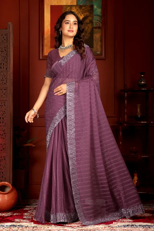 Purple_Georgette_Premium_Embroidered_Saree_With_Matching_Blouse_For_Women