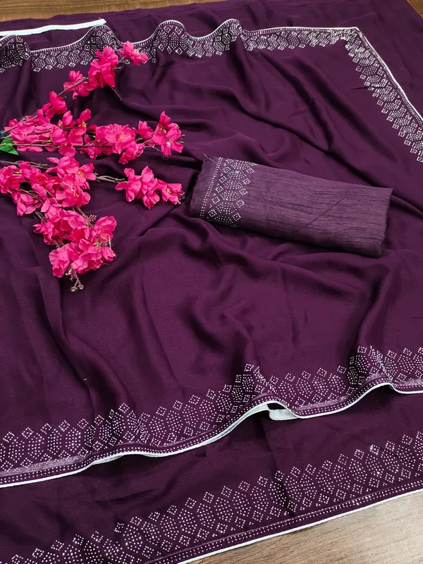 Purple_Georgette_Premium_Embroidered_Saree_With_Matching_Blouse_For_Women
