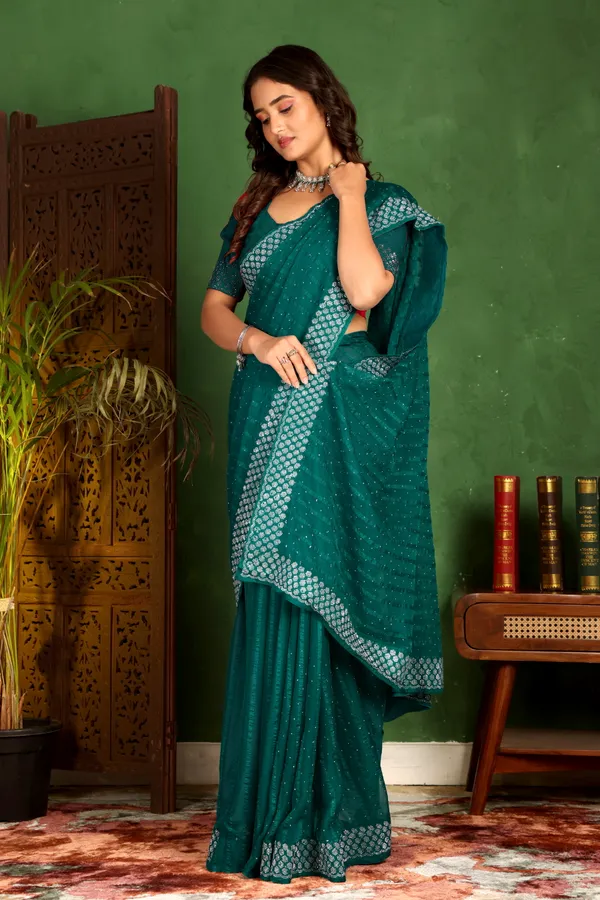 Green_Georgette_Premium_Embroidered_Saree_With_Matching_Blouse_For_Women