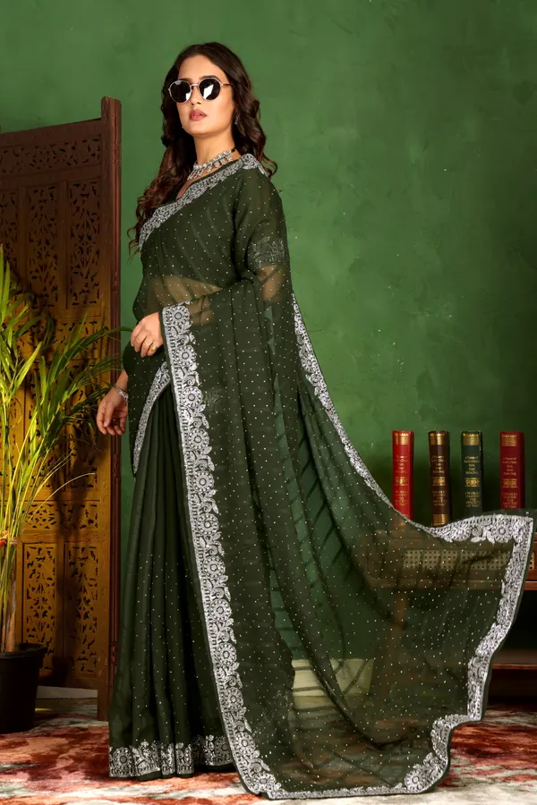 Green_Georgette_Premium_Embroidered_Saree_With_Matching_Blouse_For_Women