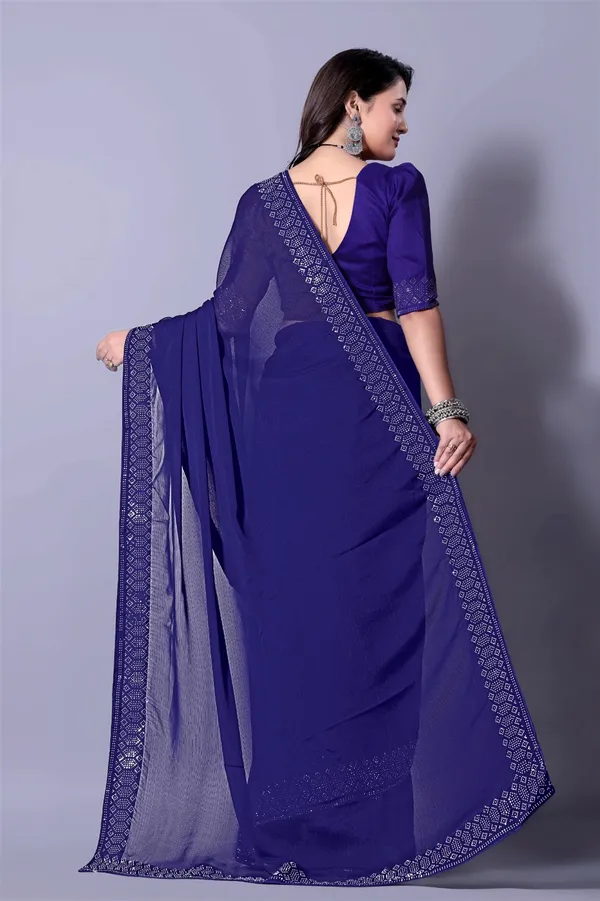 Royal_Blue_Georgette_Premium_Embroidered_Saree_With_Matching_Blouse_For_Women