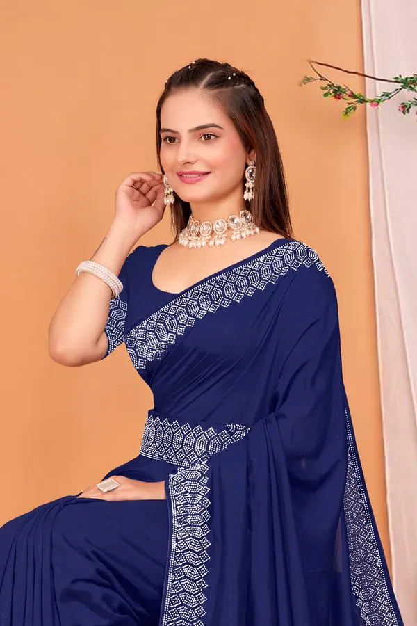 Navy_Blue_Georgette_Premium_Embroidered_Saree_With_Matching_Blouse_For_Women