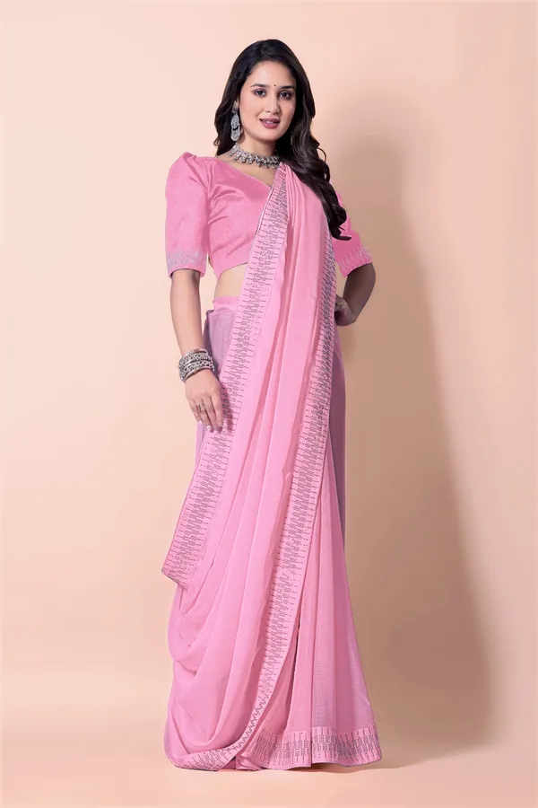 Pink_Georgette_Premium_Embroidered_Saree_With_Matching_Blouse_For_Women