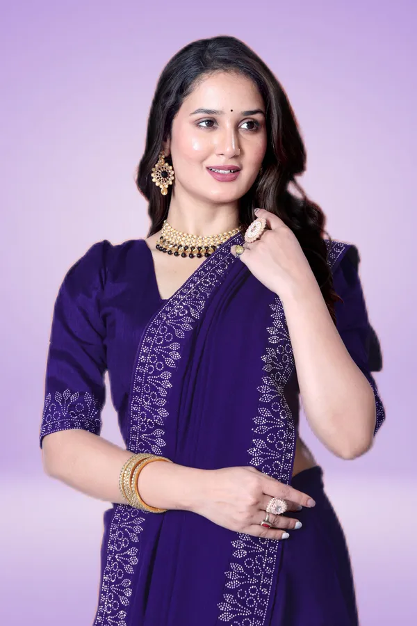Purple_Georgette_Premium_Embroidered_Saree_With_Matching_Blouse_For_Women