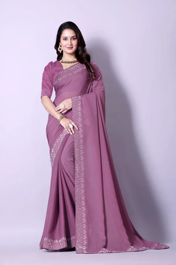 Purple_Georgette_Premium_Embroidered_Saree_With_Matching_Blouse_For_Women