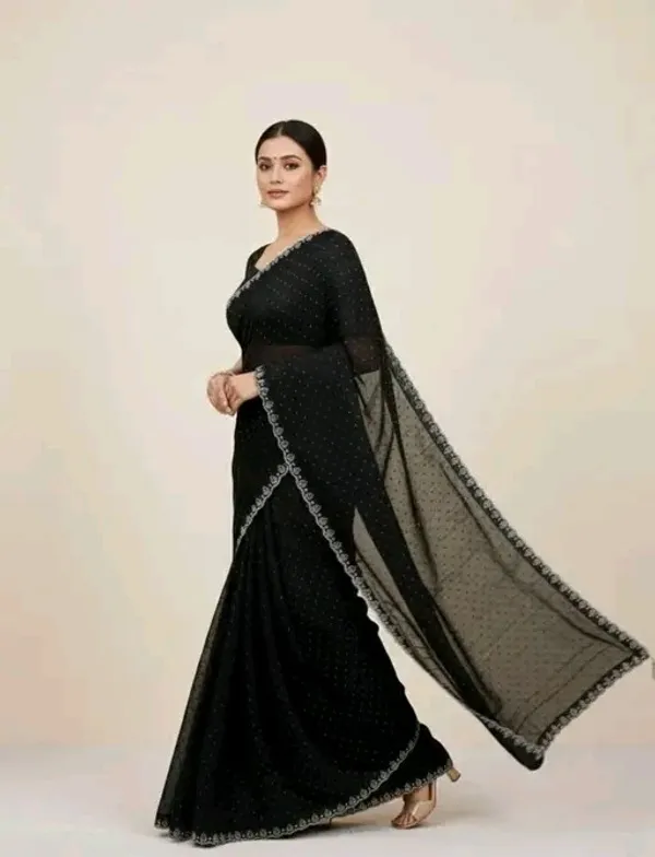 Black_Georgette_Premium_Embroidered_Saree_With_Matching_Blouse_For_Women