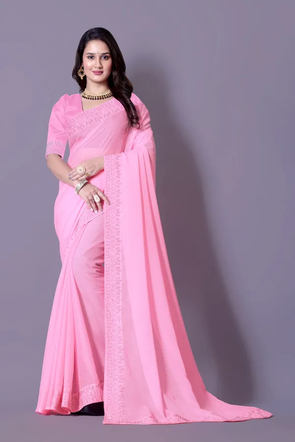 Pink_Georgette_Premium_Embroidered_Saree_With_Matching_Blouse_For_Women