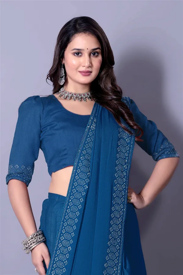 Blue_Georgette_Premium_Embroidered_Saree_With_Matching_Blouse_For_Women