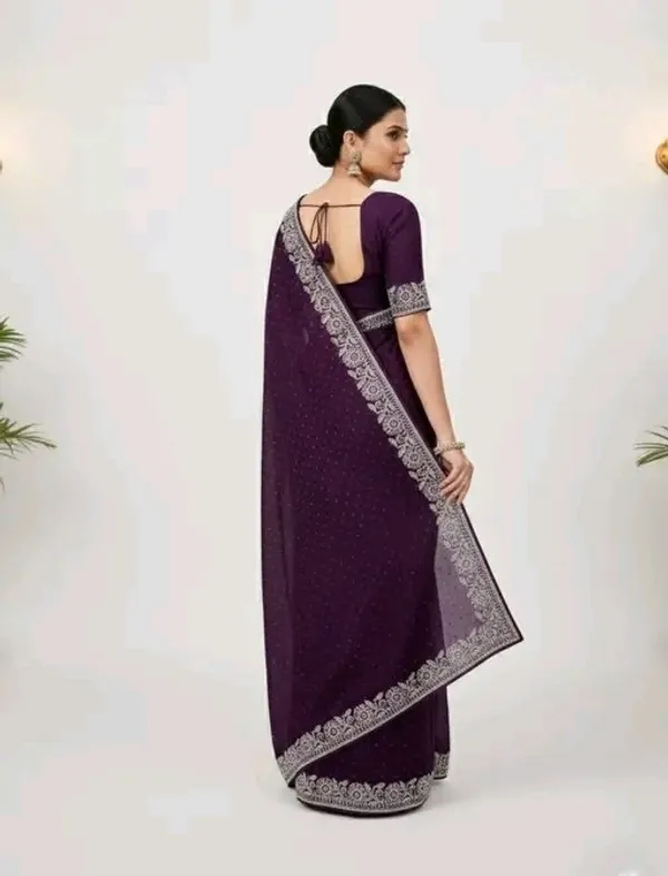 Purple_Georgette_Premium_Embroidered_Saree_With_Matching_Blouse_For_Women