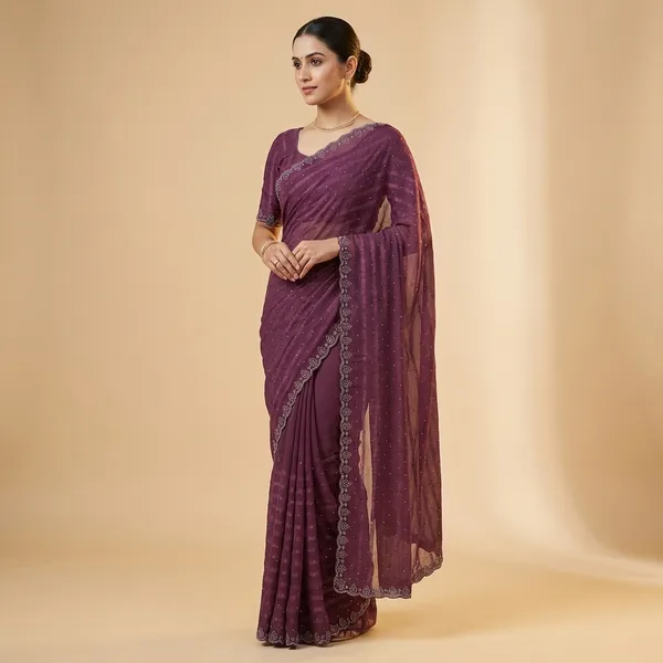 Purple_Georgette_Premium_Embroidered_Saree_With_Matching_Blouse_For_Women