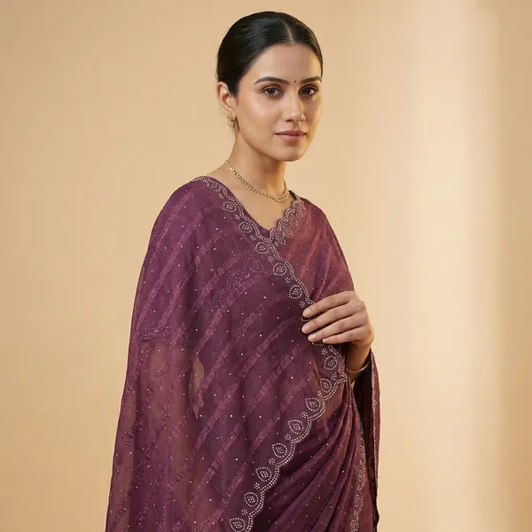 Purple_Georgette_Premium_Embroidered_Saree_With_Matching_Blouse_For_Women
