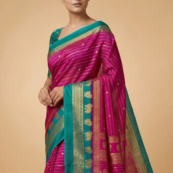 Pink_Georgette_Premium_Embroidered_Saree_With_Matching_Blouse_For_Women