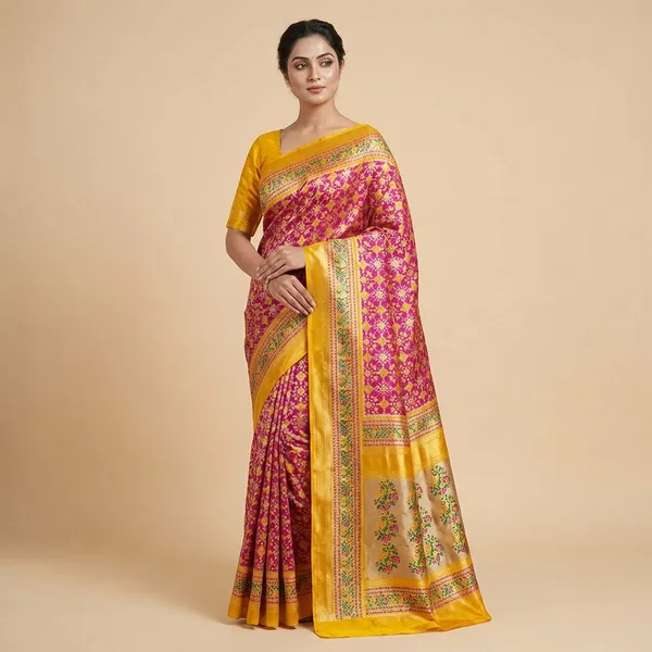 Yellow_Georgette_Premium_Embroidered_Saree_With_Matching_Blouse_For_Women