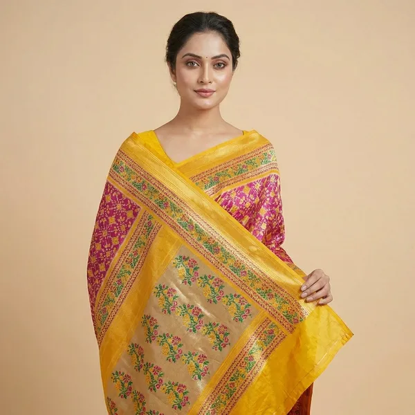 Yellow_Georgette_Premium_Embroidered_Saree_With_Matching_Blouse_For_Women