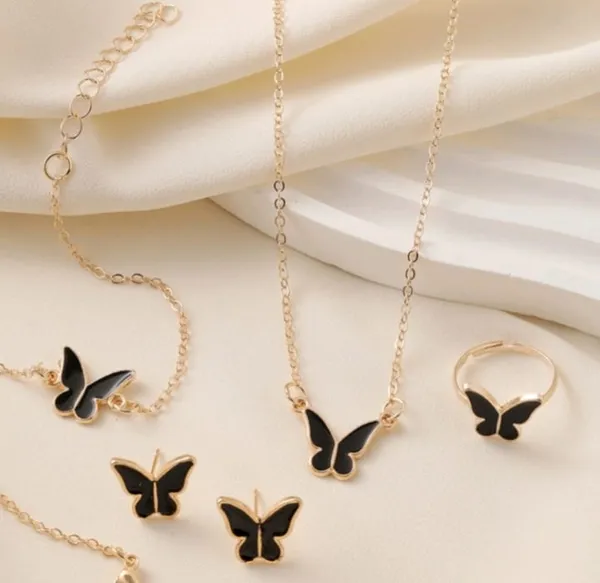 Black_Butterfly_Pendant_Jewelry_Set_Necklace,_Bracelet,_Earrings_And_Ring_For_Women