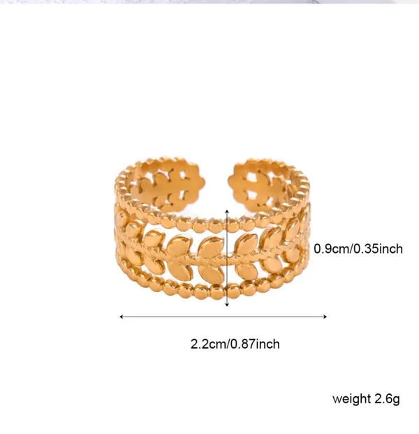 Gold_Toned_Leaf_Pattern_Adjustable_Ring_For_Women