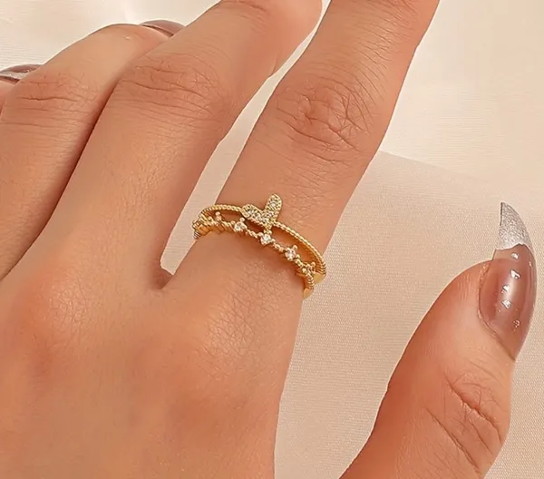 Elegant_Gold_Tone_Crown_Ring_Set_For_Women
