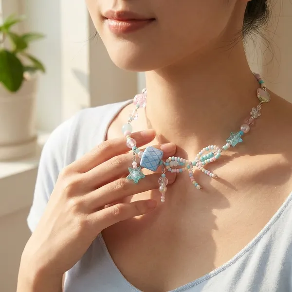 Pastel_Beaded_Charm_Necklace_With_Heart_And_Star_Pendants_For_Women