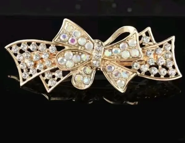 Elegant_Gold_Tone_Crystal_Bow_Hair_Clip_For_Women