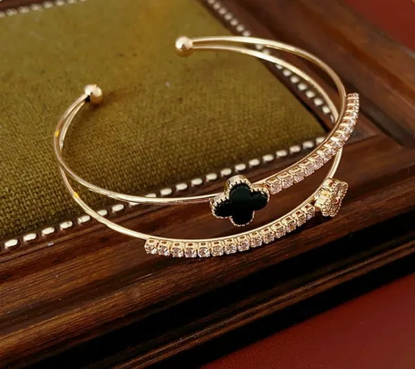 Rose_Gold_Crystal_Clover_Bracelet_Set_Pack_Of_2_For_Women