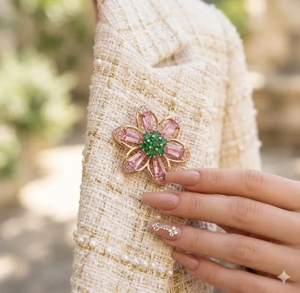 Elegant_Flower_Ring_With_Green_And_Clear_Crystal_Stones_For_Women