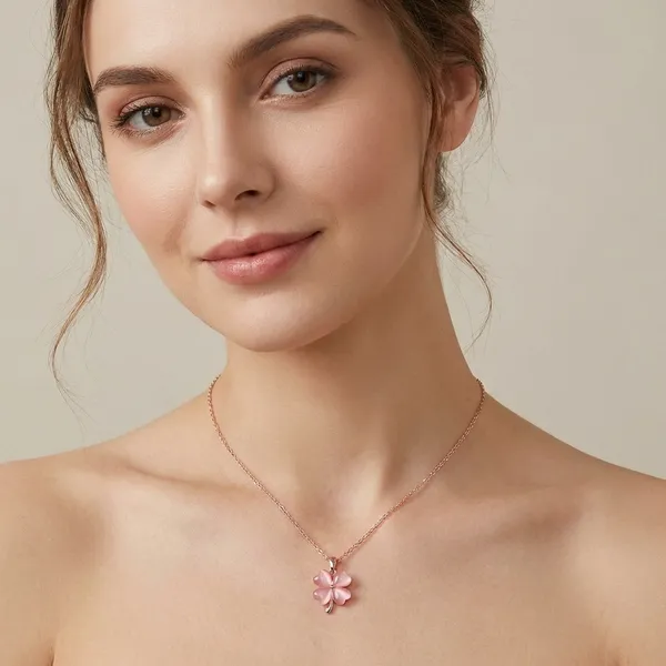 Pink_Flower_Pendant_Necklace_For_Women
