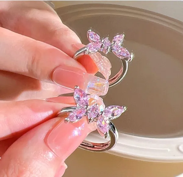 Pink_Crystal_Butterfly_Ring_Set_Adjustable_Floral_Design_For_Women