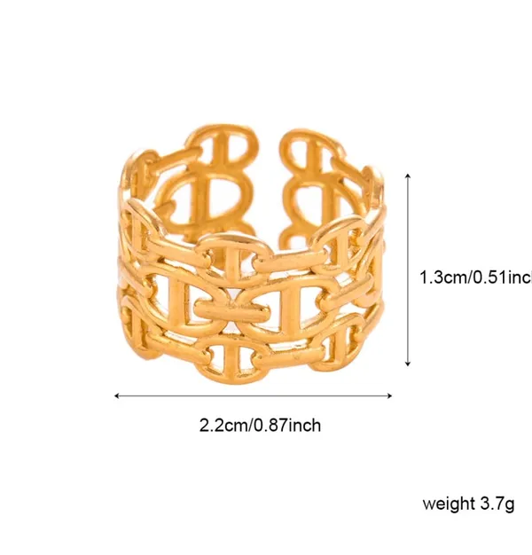Luxurious_Gold_Plated_Chain_Link_Adjustable_Ring_For_Women