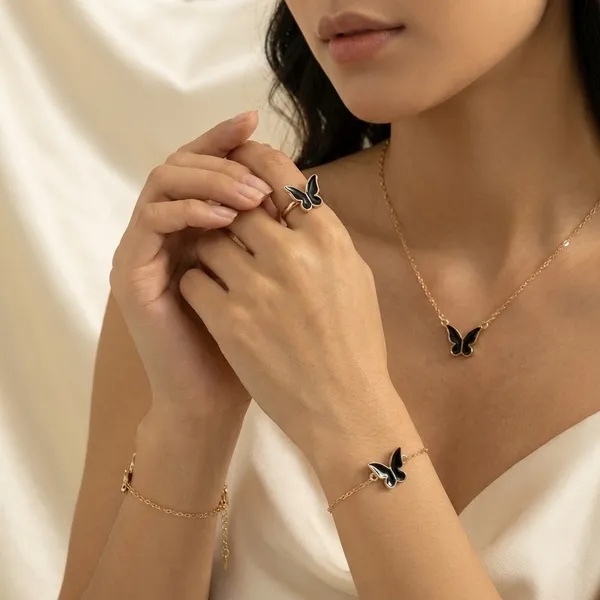 Black_Butterfly_Pendant_Jewelry_Set_Necklace,_Bracelet,_Earrings_And_Ring_For_Women