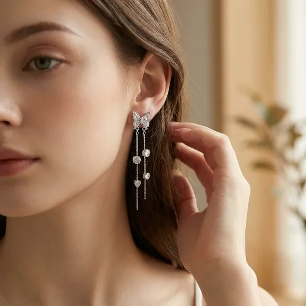Sparkling_Butterfly_Drop_Earrings_With_Dangling_Chain_For_Women