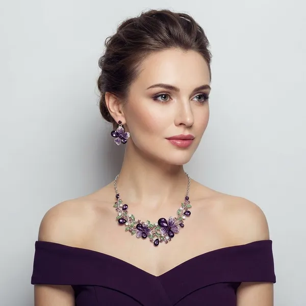 Sparkling_Purple_Floral_Crystal_Necklace_And_Earrings_Jewelry_Set_For_Women