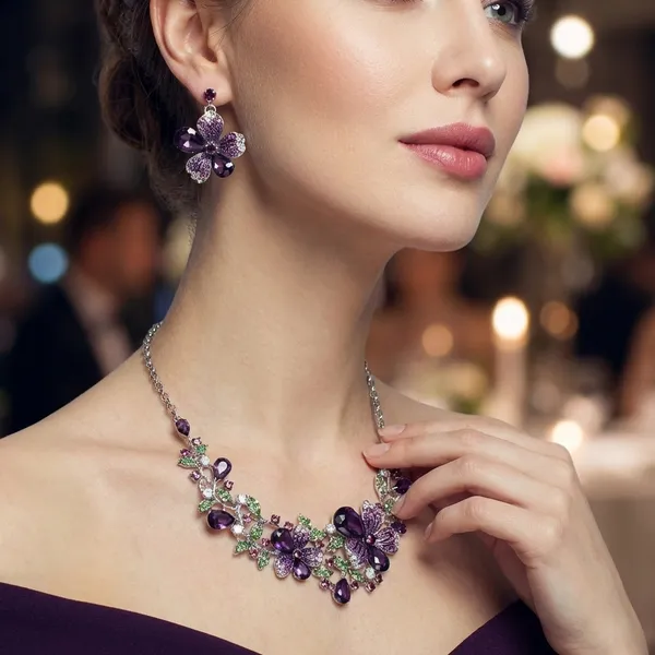 Sparkling_Purple_Floral_Crystal_Necklace_And_Earrings_Jewelry_Set_For_Women
