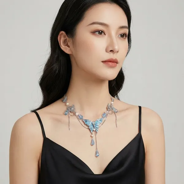 Blue_Butterfly_Crystal_Choker_Necklace_With_Teardrop_Pendants_For_Women