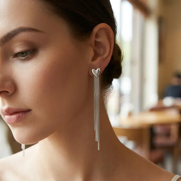S925_Sterling_Silver_Heart_Tassel_Earrings_For_Women