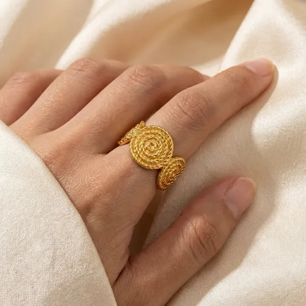 Gold_Toned_Circular_Disc_Spiral_Design_Statement_Bracelet_For_Women